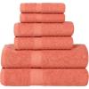 Superior 8-Piece Cotton Hand Towel Set, Small Towels for Fast Dry, Home Essentials, Bathroom Decor, Face, Body, Spa, Resort, Gym, Lightweight, Soft, House Accessories, Franklin Collection, Silver(Coral)