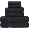 Superior 8-Piece Cotton Hand Towel Set, Small Towels for Fast Dry, Home Essentials, Bathroom Decor, Face, Body, Spa, Resort, Gym, Lightweight, Soft, House Accessories, Franklin Collection, Silver(Black)