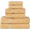 Superior 8-Piece Cotton Hand Towel Set, Small Towels for Fast Dry, Home Essentials, Bathroom Decor, Face, Body, Spa, Resort, Gym, Lightweight, Soft, House Accessories, Franklin Collection, Silver(Gold)