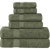 Superior 8-Piece Cotton Hand Towel Set, Small Towels for Fast Dry, Home Essentials, Bathroom Decor, Face, Body, Spa, Resort, Gym, Lightweight, Soft, House Accessories, Franklin Collection, Silver(Forest Green)