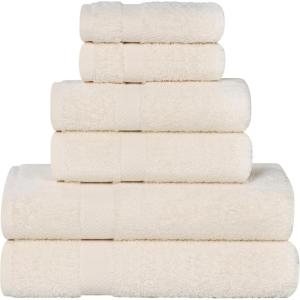 Superior 8-Piece Cotton Hand Towel Set, Small Towels for Fast Dry, Home Essentials, Bathroom Decor, Face, Body, Spa, Resort, Gym, Lightweight, Soft, House Accessories, Franklin Collection, Silver(Ivory)