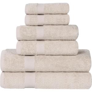 Superior 8-Piece Cotton Hand Towel Set, Small Towels for Fast Dry, Home Essentials, Bathroom Decor, Face, Body, Spa, Resort, Gym, Lightweight, Soft, House Accessories, Franklin Collection, Silver(Stone)