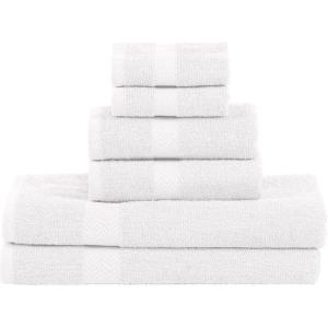 Superior 8-Piece Cotton Hand Towel Set, Small Towels for Fast Dry, Home Essentials, Bathroom Decor, Face, Body, Spa, Resort, Gym, Lightweight, Soft, House Accessories, Franklin Collection, Silver(White)