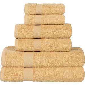 Superior 8-Piece Cotton Hand Towel Set, Small Towels for Fast Dry, Home Essentials, Bathroom Decor, Face, Body, Spa, Resort, Gym, Lightweight, Soft, House Accessories, Franklin Collection, Silver(Gold)