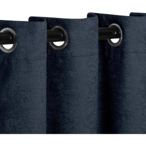 Superior Blackout Curtains, Insulated, Sun Blocking Curtain for Bedroom, Farmhouse, Living Room Window, Thermal Woven, Senna Collection, Set of 2 Panels, 6 Grommets, 52″ x 96″, Midnight Blue(Navy Blue)
