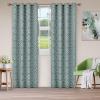 Superior Bohemian Trellis Quality Soft, Insulated, Thermal, Woven Blackout Grommet Printed Curtain Panel Pair (Set Of 2) 52″ x 108″ – Silver(Teal)
