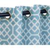Superior Honeycomb Printed Sheer Curtains, Window Accents, Geometric, Trellis, Perfect for Natural Light, with Grommets, Modern, Transitional, Traditional, Curtain Set of 2 Panels, 52″X84″, Navy Blue(Light Blue)