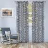 Superior Honeycomb Printed Sheer Curtains, Window Accents, Geometric, Trellis, Perfect for Natural Light, with Grommets, Modern, Transitional, Traditional, Curtain Set of 2 Panels, 52″X84″, Navy Blue(Navy Blue)