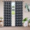 Superior Bohemian Trellis Quality Soft, Insulated, Thermal, Woven Blackout Grommet Printed Curtain Panel Pair (Set Of 2) 52″ x 108″ – Silver(Grey)
