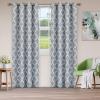 Superior Bohemian Trellis Quality Soft, Insulated, Thermal, Woven Blackout Grommet Printed Curtain Panel Pair (Set Of 2) 52″ x 108″ – Silver(Silver)