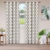Superior Bohemian Trellis Quality Soft, Insulated, Thermal, Woven Blackout Grommet Printed Curtain Panel Pair (Set Of 2) 52″ x 108″ – Silver(White)