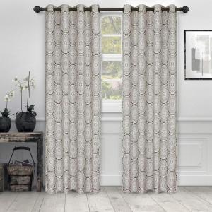 Superior Blackout Curtains, Room Darkening Window Accents, Sunblocking, Thermal, Modern Geometric Waves with Grommets, Curtain Set of 2 Panels 52″ x 63″, Mirror Brass(Mirror Brass)
