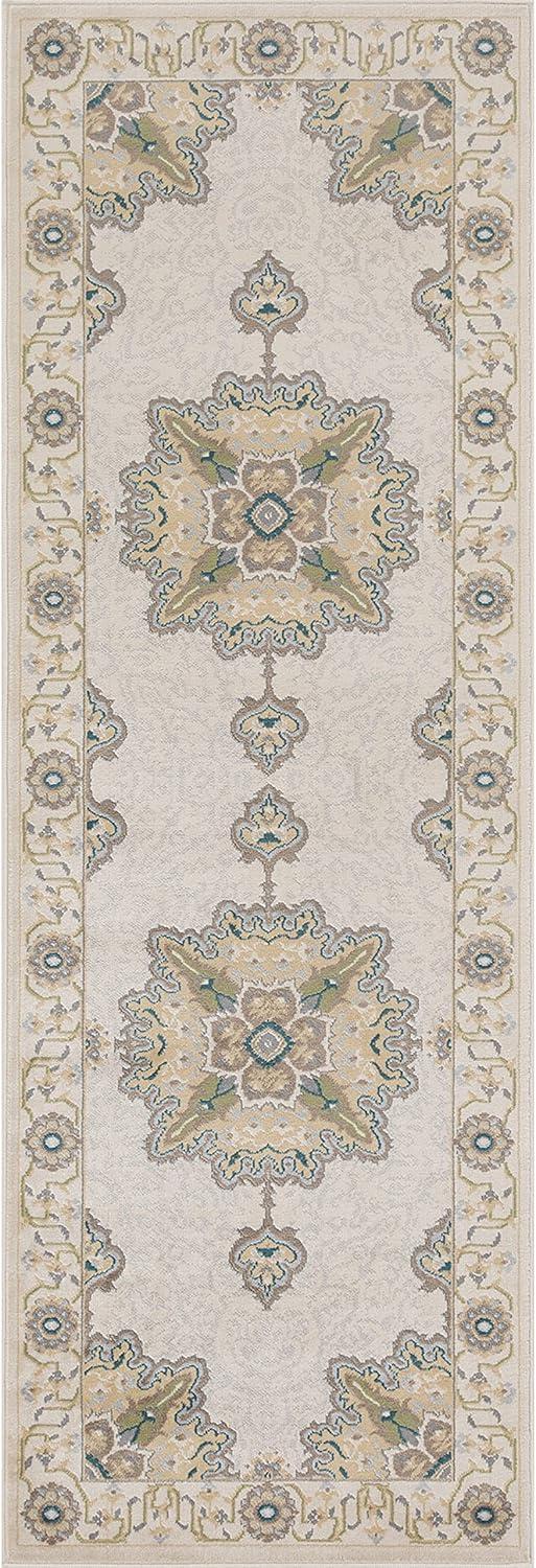 imageSuperior Indoor Area Rug or Runner Patchwork Rustic Leaves Floor Decor Soft Plush Rugs for Living Room Office Kitchen Dining Aesthetic Home Accessories Zelder Collection 2ft 7in x 8ft  BeigeBeige