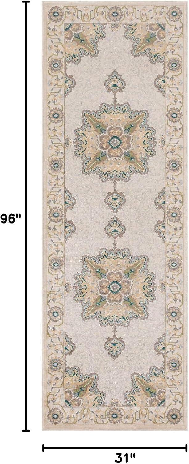 imageSuperior Indoor Area Rug or Runner Patchwork Rustic Leaves Floor Decor Soft Plush Rugs for Living Room Office Kitchen Dining Aesthetic Home Accessories Zelder Collection 2ft 7in x 8ft  BeigeBeige