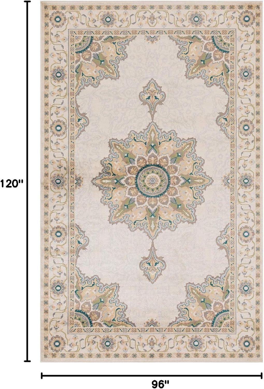 imageSuperior Indoor Area Rug or Runner Patchwork Rustic Leaves Floor Decor Soft Plush Rugs for Living Room Office Kitchen Dining Aesthetic Home Accessories Zelder Collection 2ft 7in x 8ft  BeigeBeige