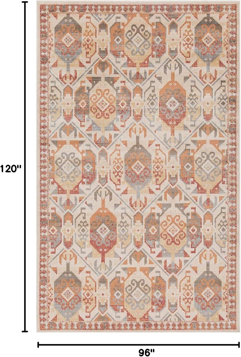 imageSuperior Indoor Area Rug or Runner Patchwork Rustic Leaves Floor Decor Soft Plush Rugs for Living Room Office Kitchen Dining Aesthetic Home Accessories Zelder Collection 2ft 7in x 8ft  BeigeRust