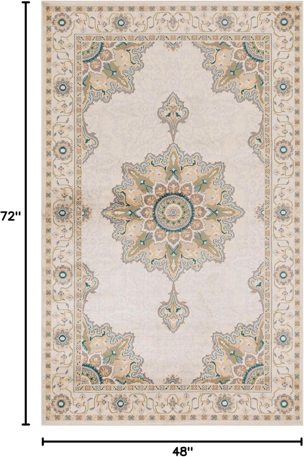 imageSuperior Indoor Area Rug or Runner Patchwork Rustic Leaves Floor Decor Soft Plush Rugs for Living Room Office Kitchen Dining Aesthetic Home Accessories Zelder Collection 2ft 7in x 8ft  BeigeBeige