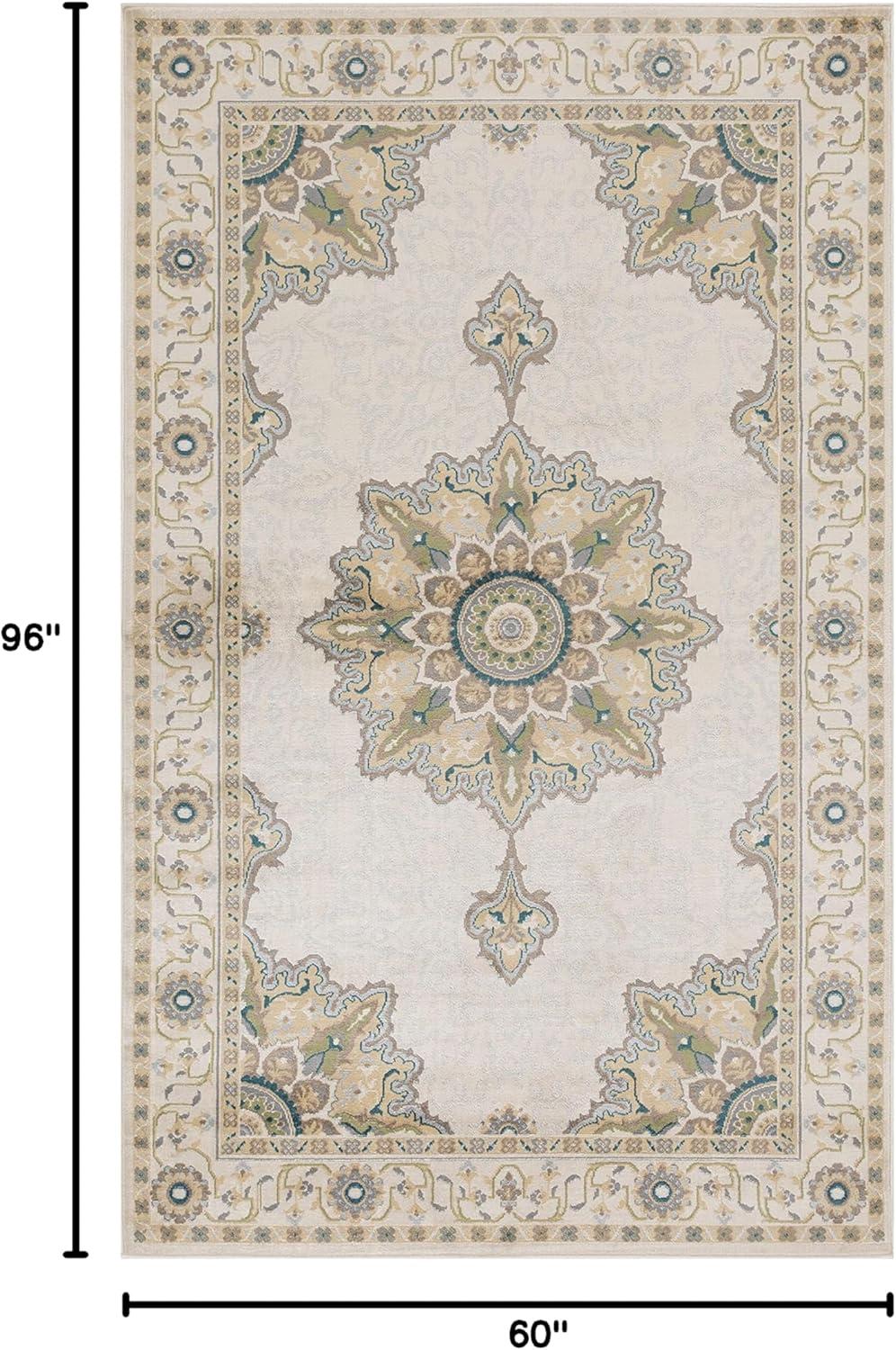 imageSuperior Indoor Area Rug or Runner Patchwork Rustic Leaves Floor Decor Soft Plush Rugs for Living Room Office Kitchen Dining Aesthetic Home Accessories Zelder Collection 2ft 7in x 8ft  BeigeBeige