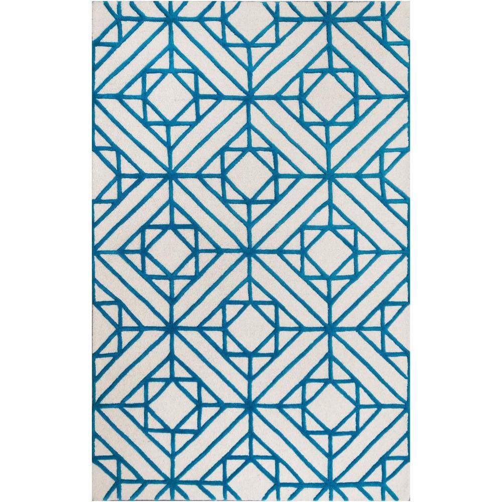 imageSuperior 5x8RUGHONEYMAIV Area Rug 5 X 8 Honeycomb  Maroon amp IvoryDiamond Motif  Teal  Ivory