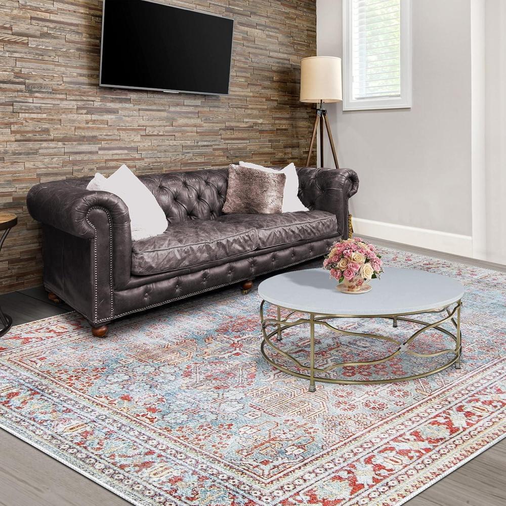 imageSuperior Indoor Area Rug Cotton Backing Medallion Rugs for Dining Kitchen Floors Office Soft Floor Cover Traditional Wildlife Aesthetic Copley Collection 9 x 12 BrownDark Walnut  Z