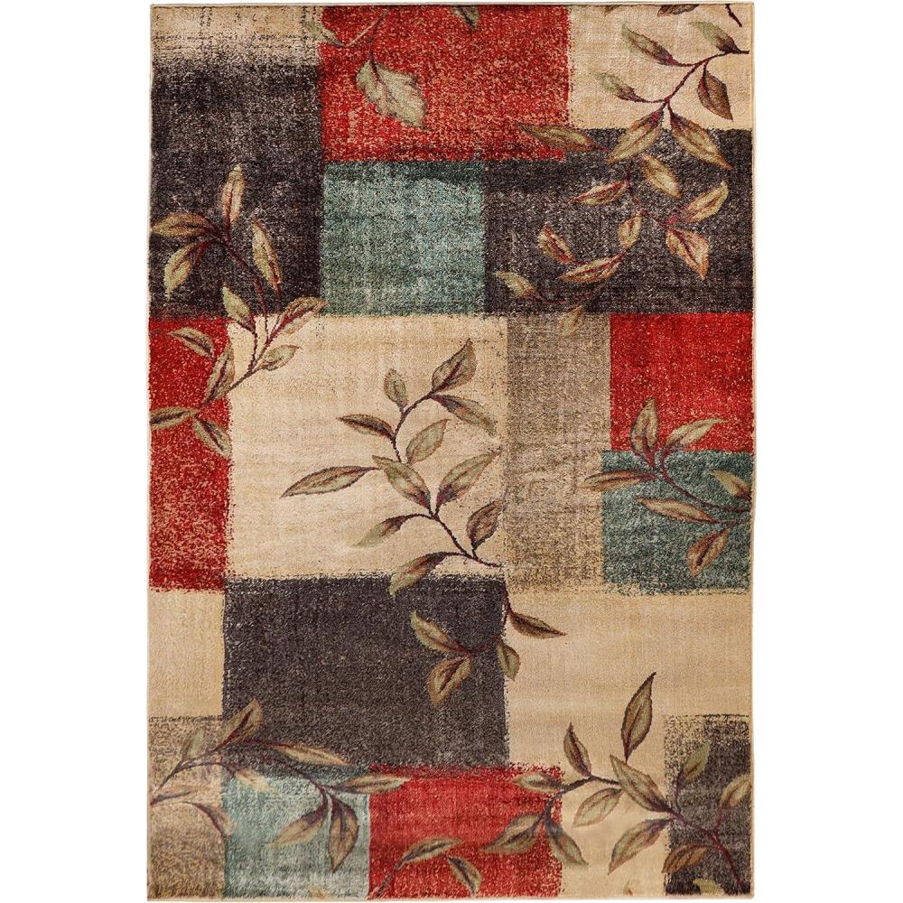 imageSuperior Indoor Area Rug or Runner Patchwork Rustic Leaves Floor Decor Soft Plush Rugs for Living Room Office Kitchen Dining Aesthetic Home Accessories Zelder Collection 2ft 7in x 8ft  BeigeMulti Color