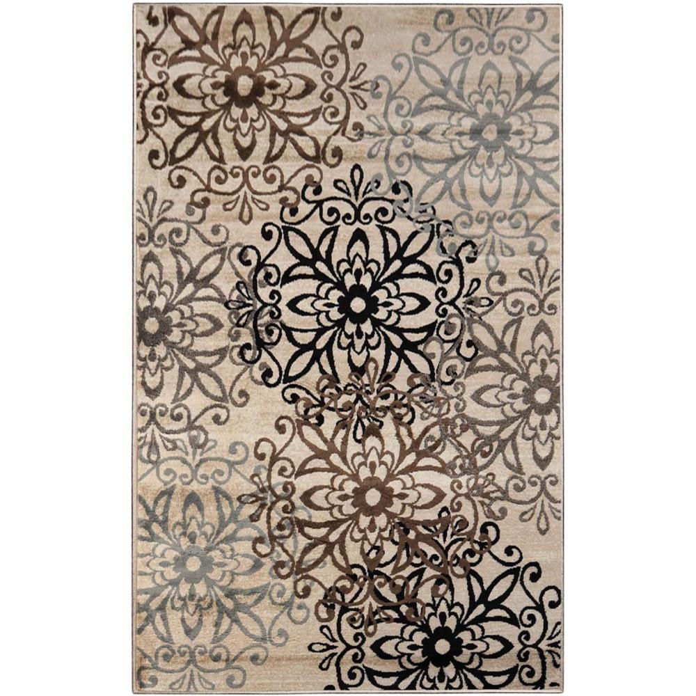 imageSuperior Millbrae Floral Medallion Indoor Area Rug for Living Room Bedroom Office Kitchen Dining Washable Rugs Jute Backing Elegant Leigh Collection 2 x 3 BlueMulticolored