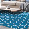 Superior 5x8RUG-HONEY-MAIV Area Rug, 5′ X 8′, Honeycomb – Maroon & Ivory(Homeycomb – Teal & Ivory)