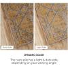 Superior Abner Collection Area Rug, 10mm Pile Height with Jute Backing, Fashionable and Affordable Rugs, Beautiful Scrolling Medallion Pattern – 5′ x 8′ Rug, Taupe with Blue and Grey