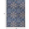 Superior Driffield Floral Medallion Outdoor Area Rug for Backyard Retreat, Beach House, Urban Garden, Patio, Veranda, Terrace, Washable Rugs, Foam Backing, Cassidy Kids Collection, 8′ x 10′, Blue(Blue)