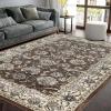 Superior Hallerton Traditional Floral Indoor Area Rug for Living Room, Bedroom, Office, Kitchen, Dining Room Rugs, Jute Backing, Lille Collection, 8′ x 10′, Brown