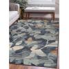 Superior Indoor Area Rug, Jute Backing, Plush Modern Rugs for Family, Kitchen Floors, Office Floor Cover, Vine Leaves Design Rugs, Mahonia Collection, 5′ x 8′, Blue
