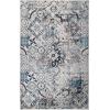 Superior Indoor Area Rug, Jute Backing, Soft Modern Rugs for Entryway, Kitchen Floors, Office Floor Cover, Floral Medallion Rugs, Rangoli Collection, 4′ x 6′, Blue(Blue Ivory – Z)