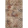 Superior Indoor Area Rug, Jute Backing, Soft Modern Rugs for Entryway, Kitchen Floors, Office Floor Cover, Floral Medallion Rugs, Rangoli Collection, 4′ x 6′, Blue(Maroon)