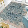 Superior Indoor Area Rug, Jute Backing, Soft Modern Rugs for Entryway, Kitchen Floors, Office Floor Cover, Floral Medallion Rugs, Rangoli Collection, 4′ x 6′, Blue(Blue Beige)