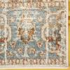 Superior Indoor Area Rug, Jute Backing, Soft Modern Rugs for Entryway, Kitchen Floors, Office Floor Cover, Floral Medallion Rugs, Rangoli Collection, 4′ x 6′, Blue(Canal Blue)