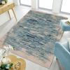 Superior Indoor Area Rug, Jute Backing, Soft Modern Rugs for Entryway, Kitchen Floors, Office Floor Cover, Floral Medallion Rugs, Rangoli Collection, 4′ x 6′, Blue(Blue Beige – Z)