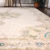 Superior Indoor Area Rug or Runner, Patchwork Rustic Leaves Floor Decor, Soft Plush Rugs for Living Room, Office, Kitchen, Dining, Aesthetic Home Accessories, Zelder Collection 2ft 7in x 8ft – Beige(Beige)