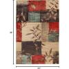 Superior Indoor Area Rug or Runner, Patchwork Rustic Leaves Floor Decor, Soft Plush Rugs for Living Room, Office, Kitchen, Dining, Aesthetic Home Accessories, Zelder Collection 2ft 7in x 8ft – Beige(Multi Color)