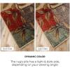 Superior Indoor Area Rug or Runner, Patchwork Rustic Leaves Floor Decor, Soft Plush Rugs for Living Room, Office, Kitchen, Dining, Aesthetic Home Accessories, Zelder Collection 2ft 7in x 8ft – Beige(Multi Color)