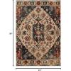 Superior Indoor Area Rug or Runner, Patchwork Rustic Leaves Floor Decor, Soft Plush Rugs for Living Room, Office, Kitchen, Dining, Aesthetic Home Accessories, Zelder Collection 2ft 7in x 8ft – Beige(Ivory-teal)