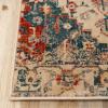 Superior Indoor Area Rug or Runner, Patchwork Rustic Leaves Floor Decor, Soft Plush Rugs for Living Room, Office, Kitchen, Dining, Aesthetic Home Accessories, Zelder Collection 2ft 7in x 8ft – Beige(Ivory-teal)