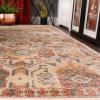 Superior Indoor Area Rug or Runner, Patchwork Rustic Leaves Floor Decor, Soft Plush Rugs for Living Room, Office, Kitchen, Dining, Aesthetic Home Accessories, Zelder Collection 2ft 7in x 8ft – Beige(Rust)