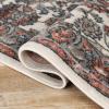 Superior Indoor Area Rug, with Jute Backing, Chic Bordered Floor Decor for Living Room, Bedroom, Office, Entryway, Kitchen, Dining, Floral Design, Lille Collection, 4′ x 6′, Brown-Salmon