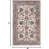 Superior Indoor Area Rug, with Jute Backing, Chic Bordered Floor Decor for Living Room, Bedroom, Office, Entryway, Kitchen, Dining, Floral Design, Lille Collection, 4′ x 6′, Brown-Salmon