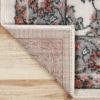 Superior Indoor Area Rug, with Jute Backing, Chic Bordered Floor Decor for Living Room, Bedroom, Office, Entryway, Kitchen, Dining, Floral Design, Lille Collection, 4′ x 6′, Brown-Salmon