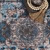 Superior Indoor Non-Slip Area Rug, Vintage Floor Decor, Oriental Medallion Rug for Living Room, Bedroom, Office, Kitchen, Dining, Washable Rugs, Foam Backing, Ezra Collection, 8′ x 10′, Blue(2’7″ x 8′ (Rectangular))