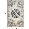 Superior Indoor Non-Slip, Distressed Floor Decor, Vintage Medallion Living, Bedroom, Office, Kitchen, Dining Room, Foam Backing, Shiloh Collection Area Rug, 2 ft 7 in x 8 ft, Gray/Cream(4′ x 6′ (Rectangular))