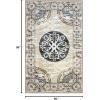 Superior Indoor Non-Slip, Distressed Floor Decor, Vintage Medallion Living, Bedroom, Office, Kitchen, Dining Room, Foam Backing, Shiloh Collection Area Rug, 2 ft 7 in x 8 ft, Gray/Cream(5′ x 8′ (Rectangular))