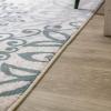 Superior Millbrae Floral Medallion Indoor Area Rug for Living Room, Bedroom, Office, Kitchen, Dining, Washable Rugs, Jute Backing, Elegant Leigh Collection, 2′ x 3′, Blue(Oatmeal)