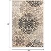 Superior Millbrae Floral Medallion Indoor Area Rug for Living Room, Bedroom, Office, Kitchen, Dining, Washable Rugs, Jute Backing, Elegant Leigh Collection, 2′ x 3′, Blue(Beige)